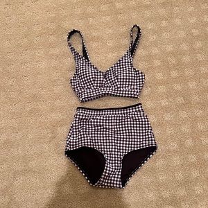 ❤️ 3 for $15. XS Checkered two piece bathing suit by Kongboon.
